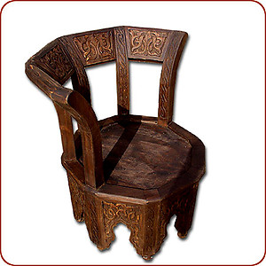 Moorish Carved Cedar Chair