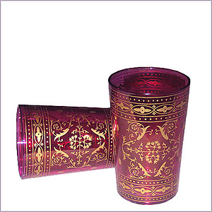 Moresque Fuschia Tea Glasses