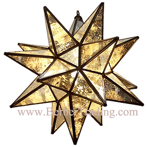 Antique Mirror Glass Moravian Star