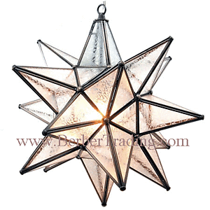 Glue Chip Glass Bronze Moravian Star