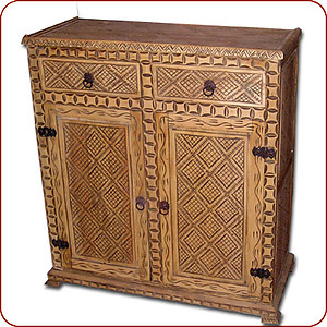 Carved Cedar Cabinet