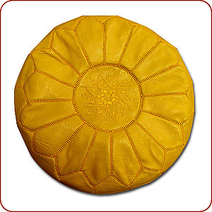 Saffron Yellow Moroccan Poof 