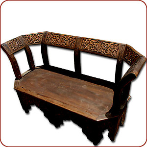 Moorish Carved Cedar Bench