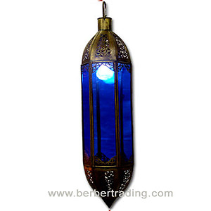 Long Blue Moroccan Lamp