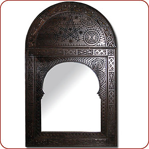 Carved Cedar Arched Mirror