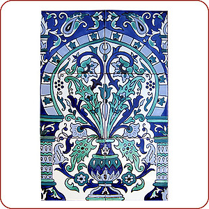 Turquoise Bouquet Tile Mural