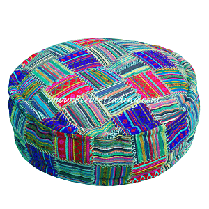Tribal Pouf - Turquoise