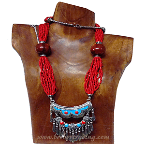 Moroccan Faux Coral Necklace