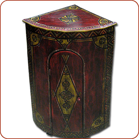 Moroccan Furniture Cabinet Handpainted Handpainted Amazigh Corner