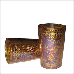 Moresque Moroccan Tea Glasses - Gold