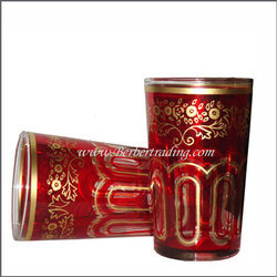 Bahia Moroccan Tea Glasses - Red