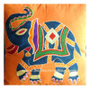 Elephant embroidered pillow