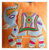 Elephant embroidered pillow