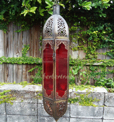 Long Red Moroccan Lamp