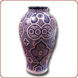 White & blue Moorish Fez vase