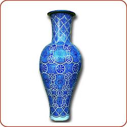 White & blue eternal circle Fez vase