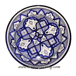 Touarga Ceramic Plate-Blue M