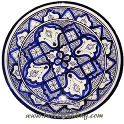 Touarga Ceramic Plate-Blue